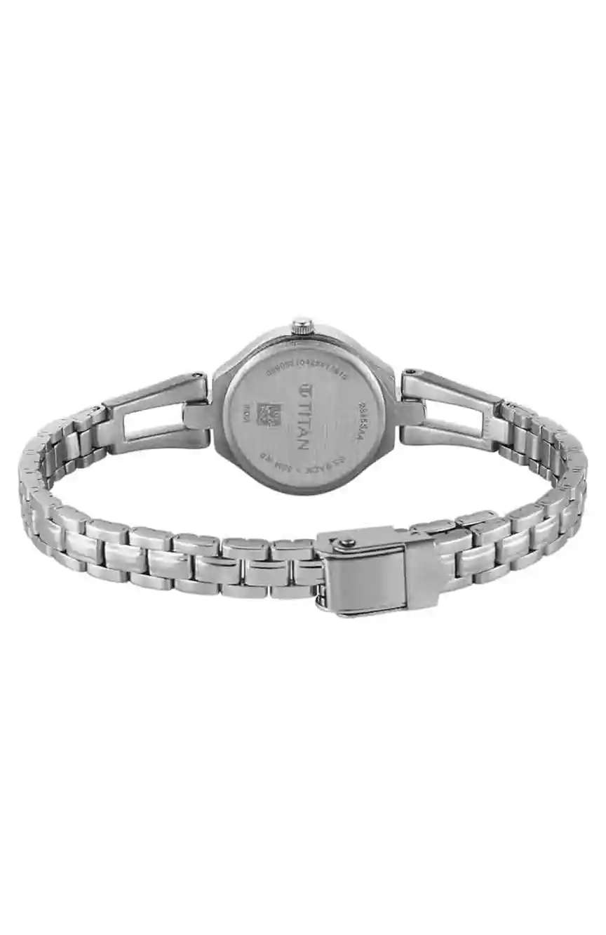 Titan Karishma Ladies Silver Round Dial Stainless Steel Strap Watch For Women