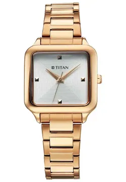 Titan Horizon Quartz Analog White Dial Stainless Steel Strap Watch For Women