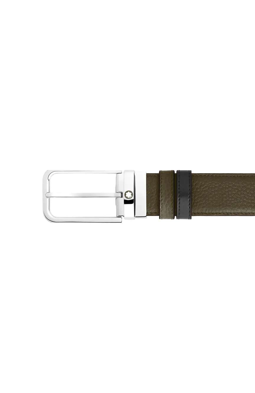 Montblanc 35 mm Reversible Belt in Grain Leather with Rectangular Buckle
