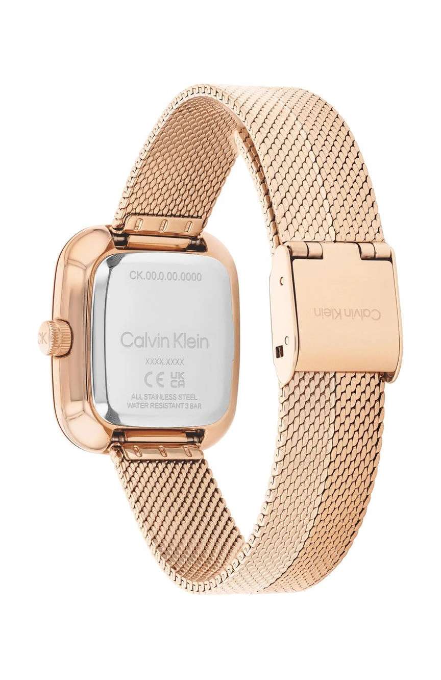 كلفن كلاين ساعة كلفن كلاين أدور بميناء مستطيل مقاس 27 مم وسوار ستانلس إستيل للنساء