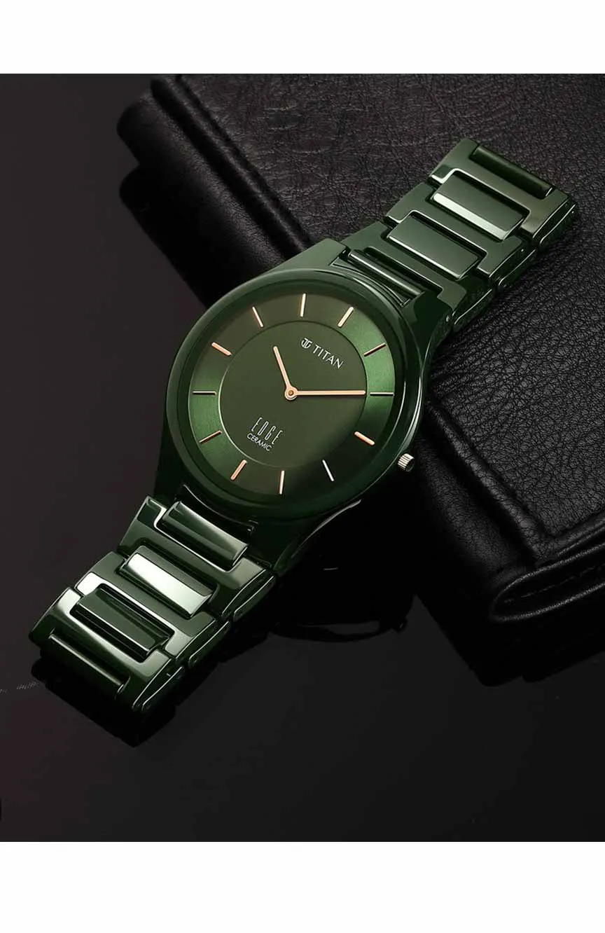 

Titan | Titan Edge Ceramic Green Dial Analog Ceramic Strap watch for Men