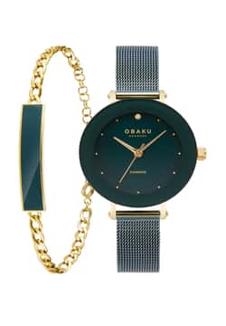Obaku ساعة أنالوج بسوار ستانلس إستيل للنساء