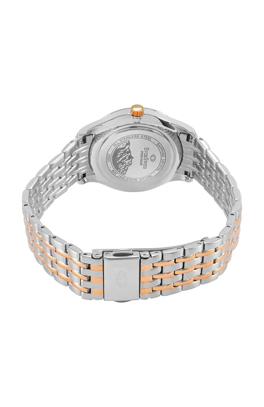 EverSwiss Gents Silver Rose Gold Stainless Steel watch