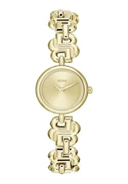 Boss ساعة بوص دبل بي دريسي مستديرة بسوار من الفولاذ المقاوم للصدأ مقاس 23 مم للنساء