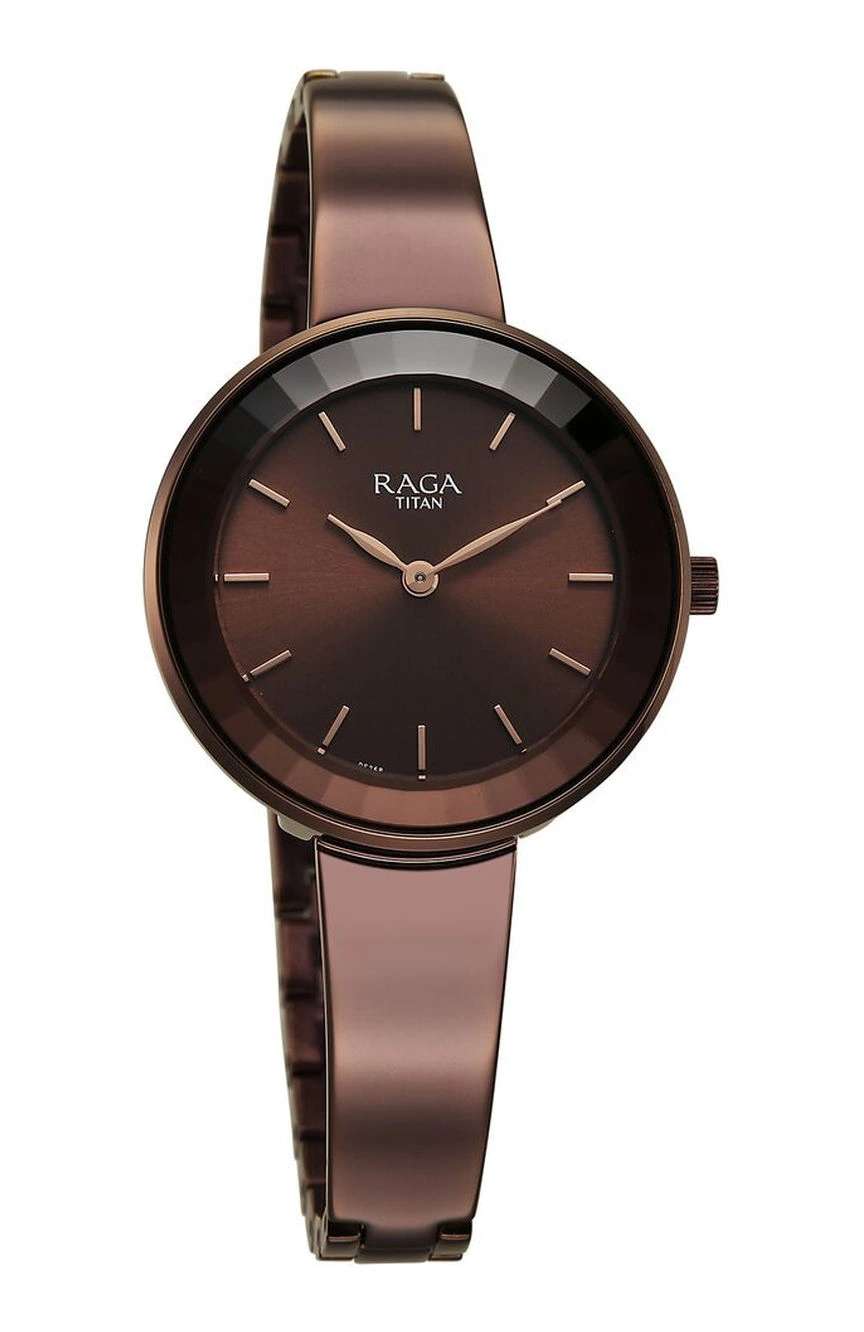 Titan Raga Showstopper Quartz Analog Brown Dial Metal Strap Watch For Women