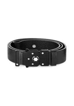 Montblanc M LOCK 4810 buckle printed black 35 mm leather belt 