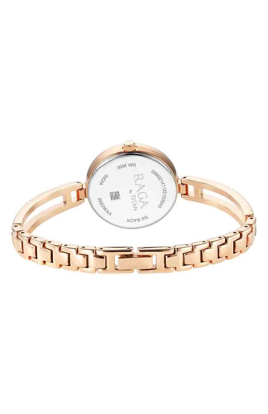 Titan Raga Viva White Dial Analog with Date Metal Strap watch for Women