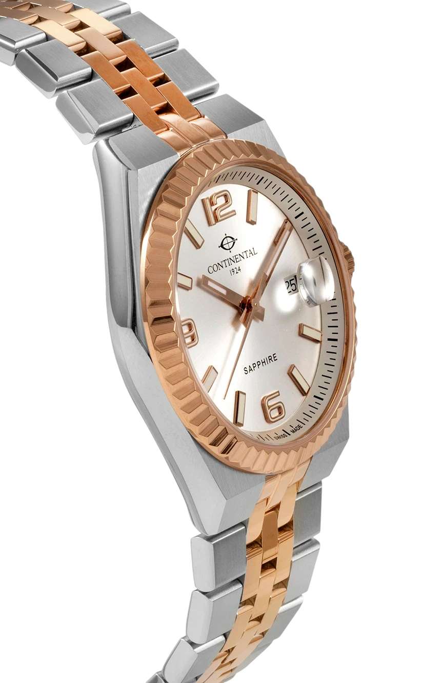 كونتيننتال Gents Silver Rose Gold Stainless Steel watch