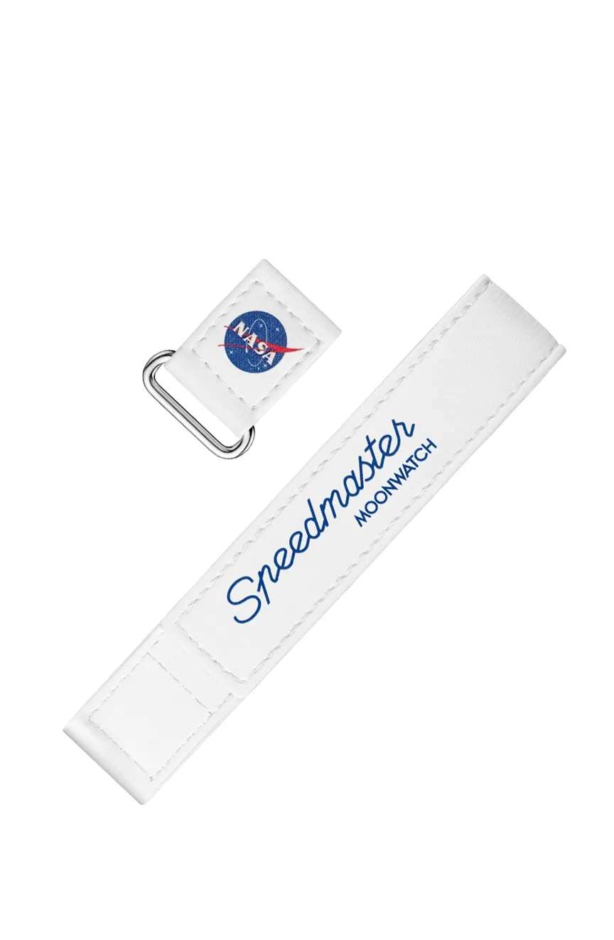 OMEGA 2 piece white Speedmaster Moonwatch VELCRO strap