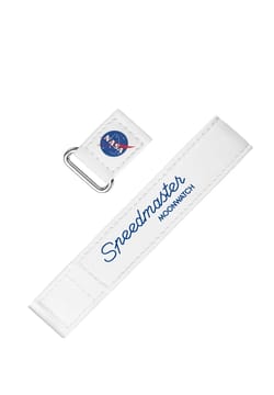 OMEGA 2 piece white Speedmaster Moonwatch VELCRO strap