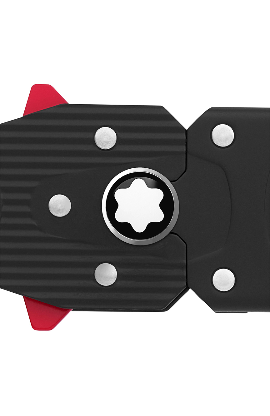 Montblanc M LOCK 4810 buckle printed black 35 mm leather belt  