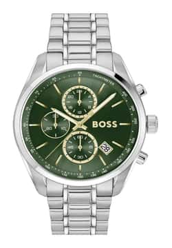 Boss ساعة بوص جراند بريكس 44 مستديرة بسوار من الفولاذ المقاوم للصدأ 44.5 مم للرجال
