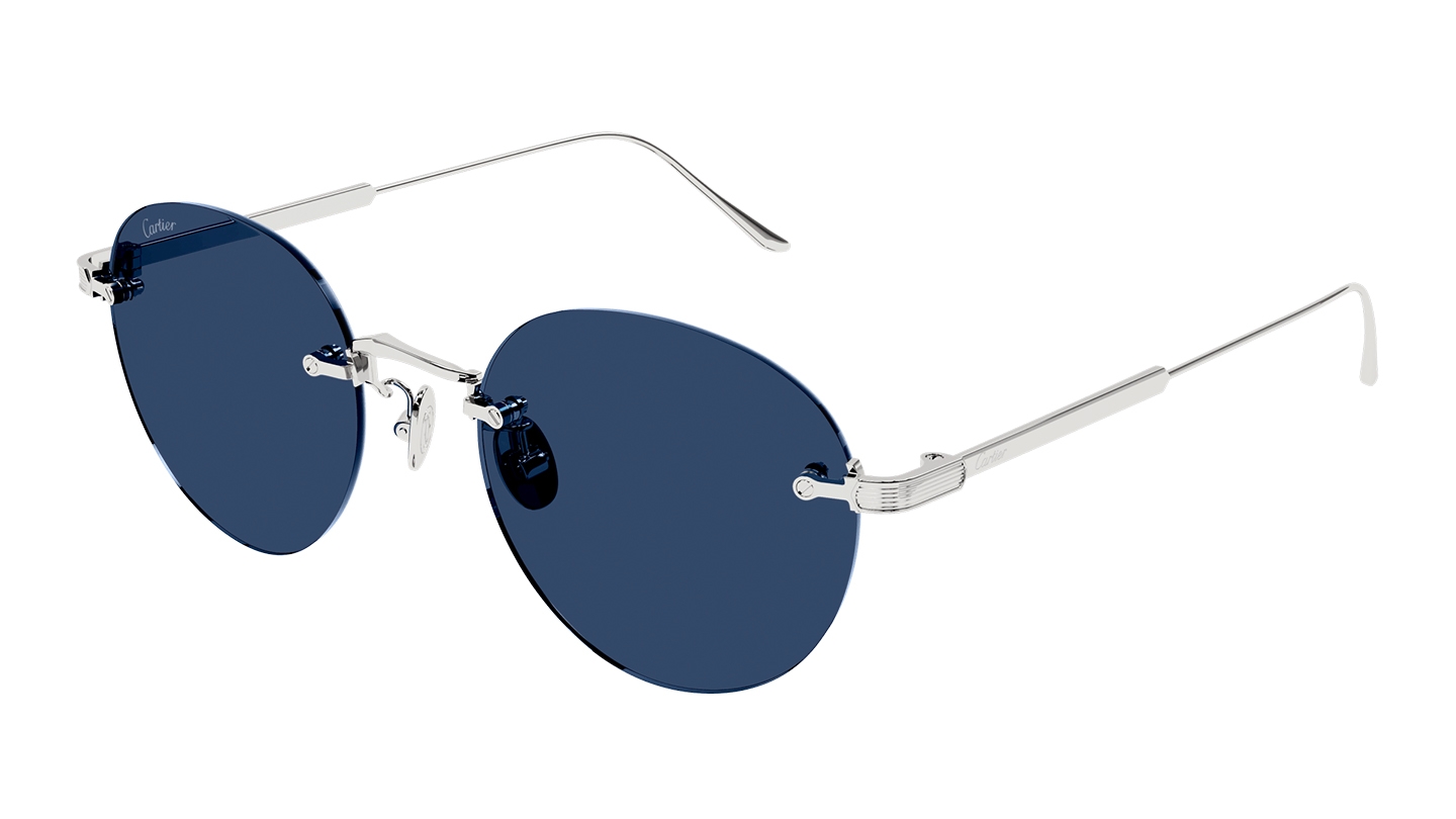 Men Round Oval Silver Sunglass