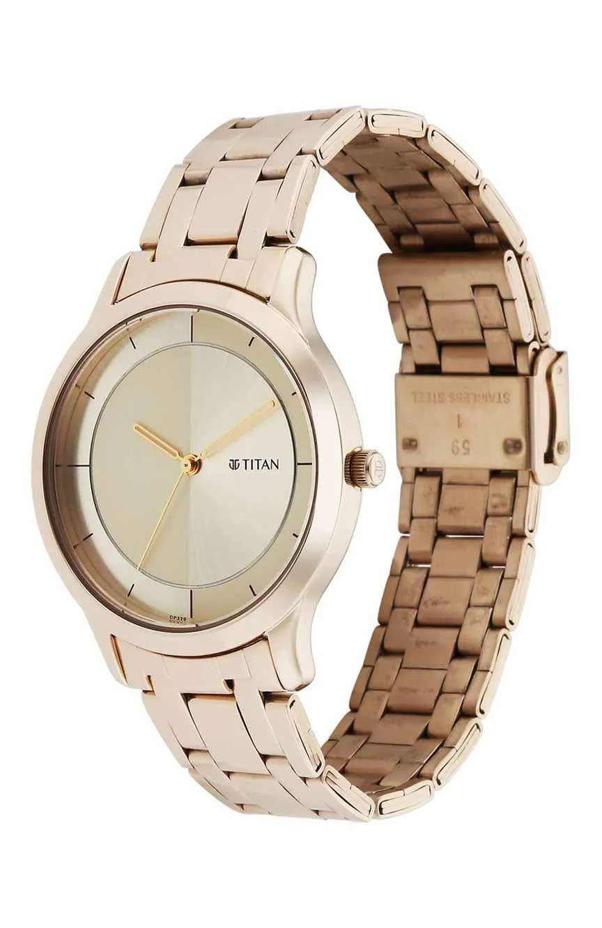 Titan Yin & Yang Light Champange Dial Analog Stainless steel Strap Watch for Men