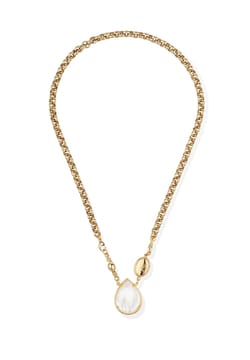 Gas Bijoux Gold Chain Mother of Pearl Pendant Necklace