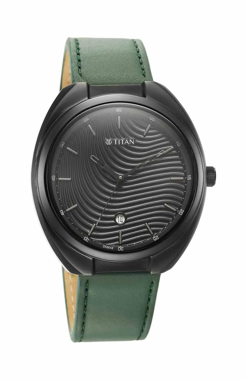 

Titan | Titan Quartz Analog Green Dial Leather Strap Watch for Men