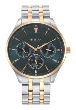 Titan Opulent Blue Dial Quartz Multifunction Stainless Steel Strap watch for Men