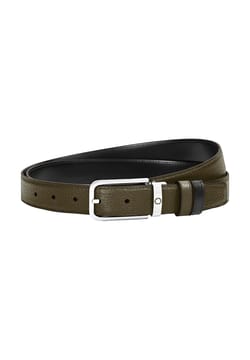 Montblanc 30 mm Reversible Belt in Grain Leather with Rectangular Buckle