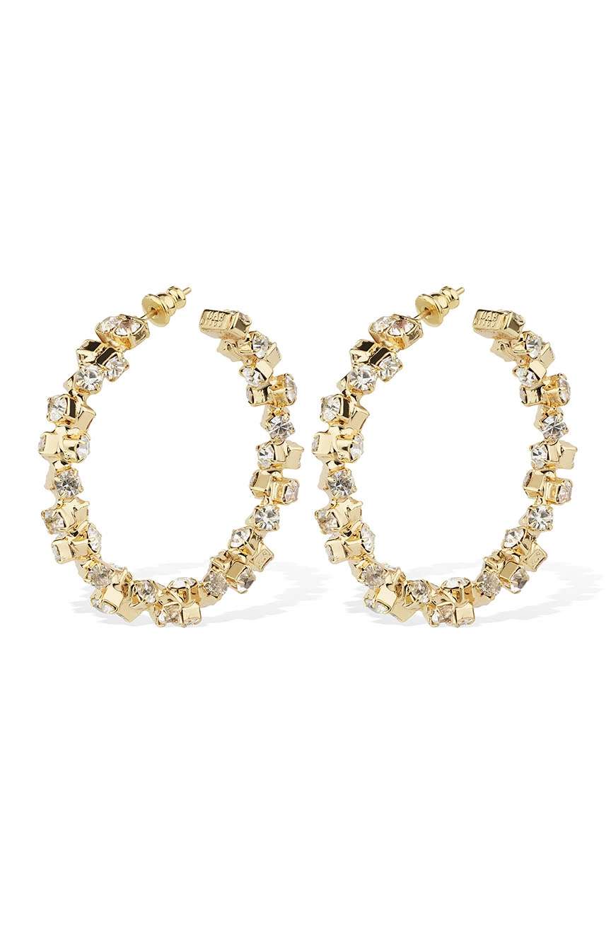 Gas Bijoux Twisted Strass hoope Earrings