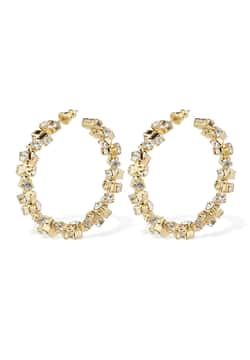 Gas Bijoux Twisted Strass hoope Earrings