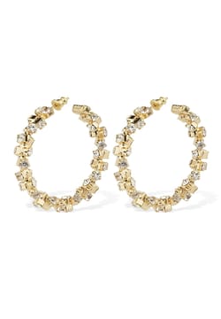Gas Bijoux Twisted Strass hoope Earrings
