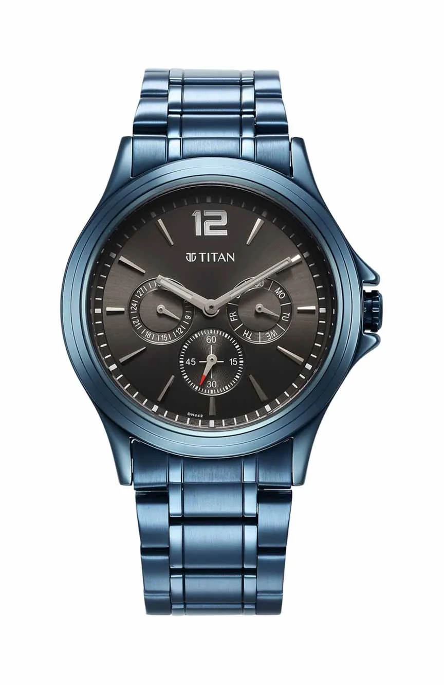 

Titan | Titan Neo Splash Anthracite Dial Quartz Multifunction Stainless Steel Strap Watch for Men