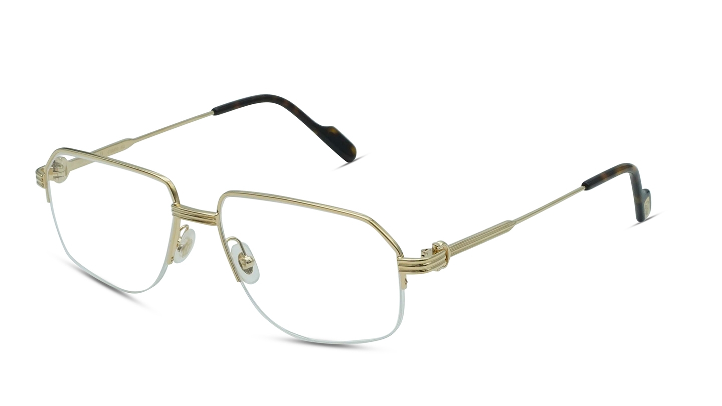 Cartier Men Rectangle Gold Eyeglass RivoliShop