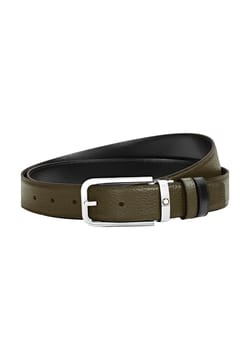 Montblanc 35 mm Reversible Belt in Grain Leather with Rectangular Buckle