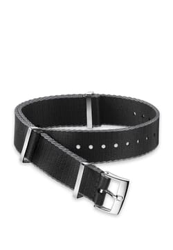 OMEGA Polyamide, black grey bordered, Nato Strap