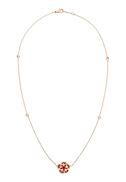 OMEGA NECKLACE 18K RED GOLD CARNELIAN