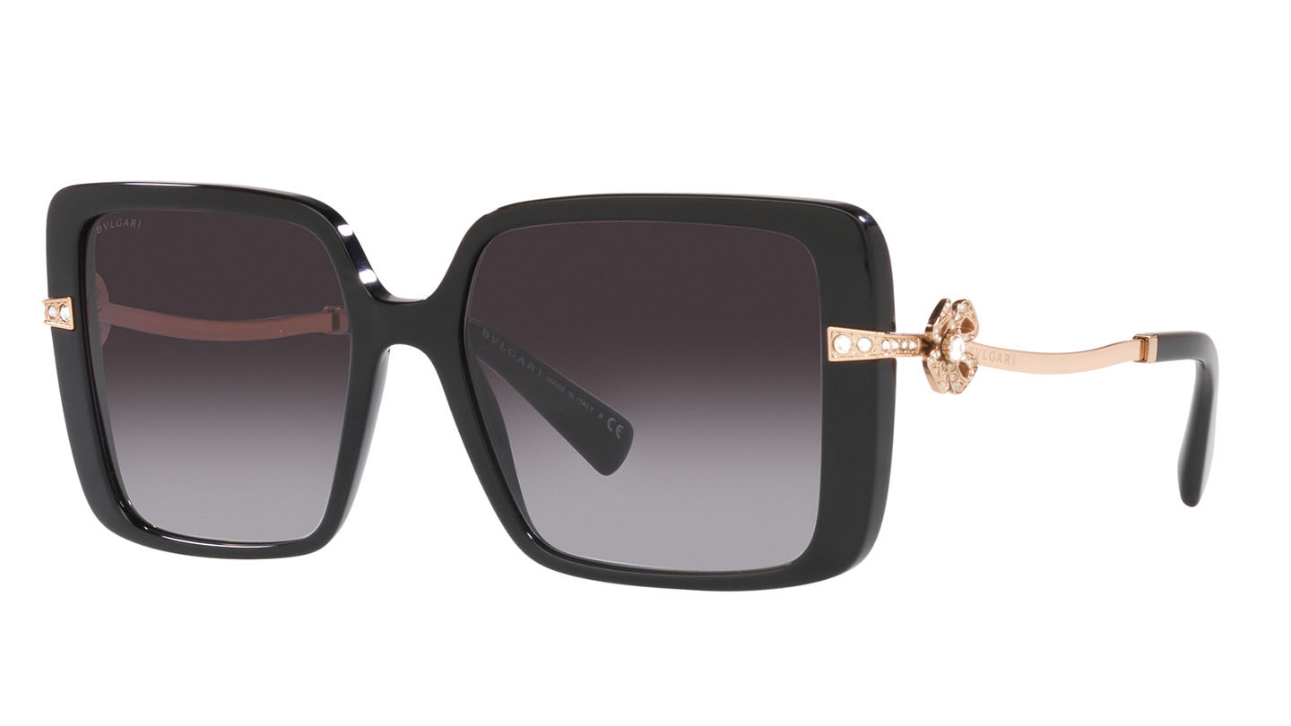 Bvlgari Women Square Black Sunglass | RivoliShop.com