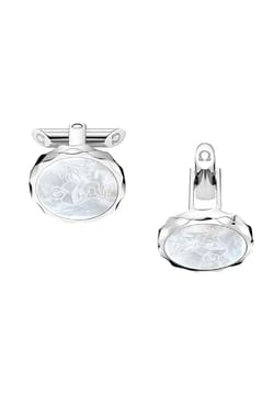 OMEGA أزرار أكمام، لؤلؤ، ستانلس إستيل