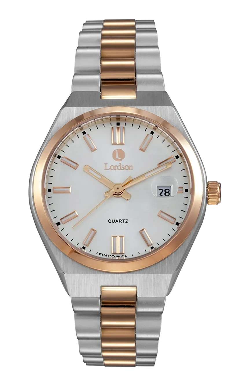 Lordson Ladies Silver Rose Gold Stainless Steel watch