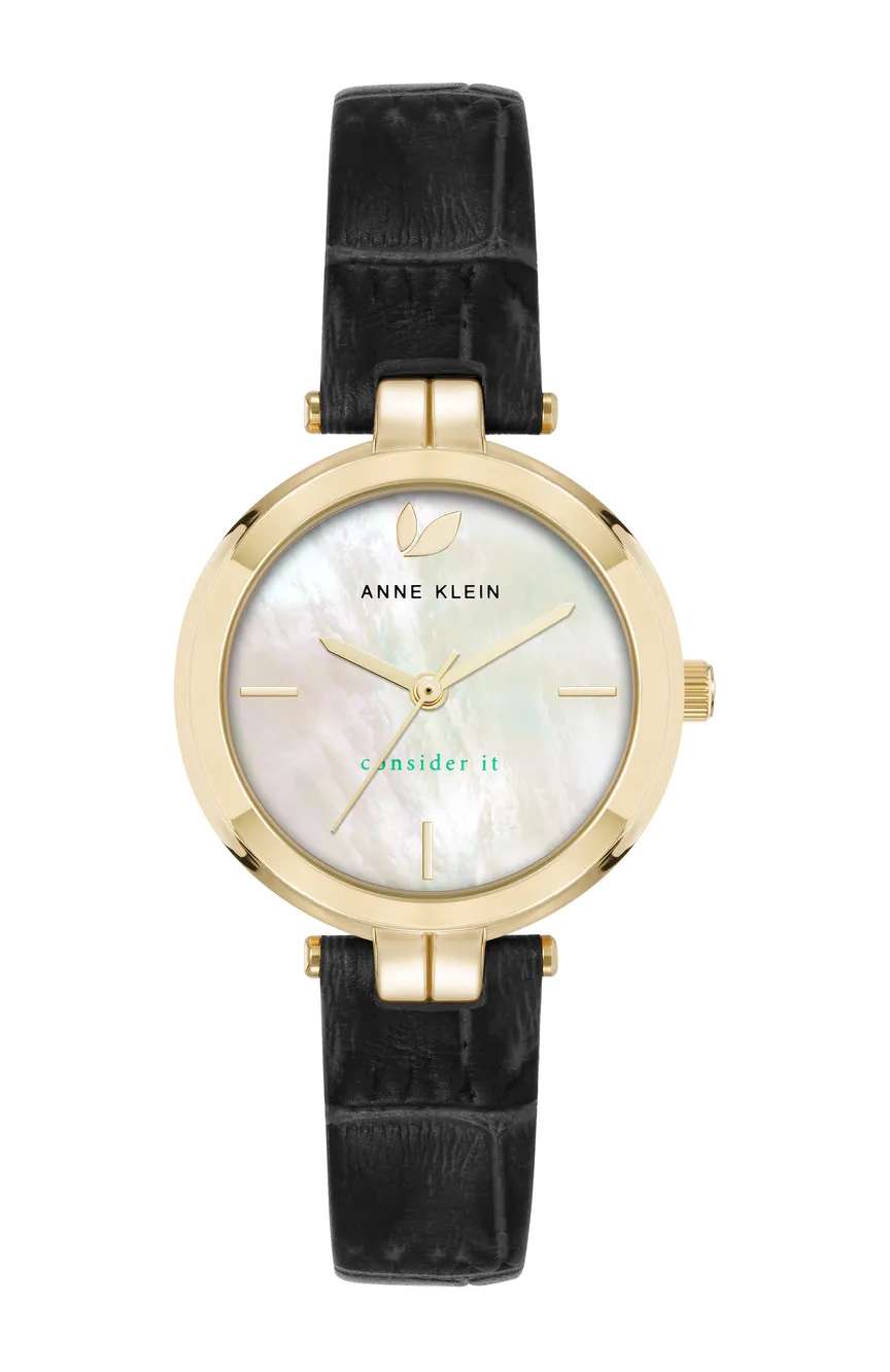 آن كلاين ساعة انالوج بسوار جلدي للنساء