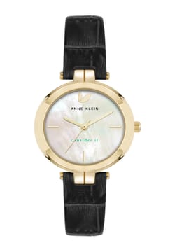 Anne Klein ساعة انالوج بسوار جلدي للنساء