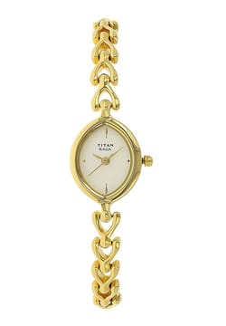 Titan Raga White Dial Women Watch With Metal Strap