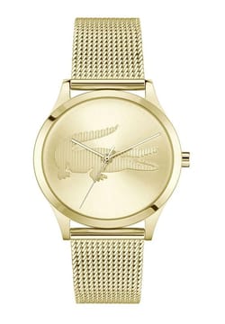 Lacoste ساعة لاكوست كروكودل بميناء مستدير مقاس 36 مم وسوار ستانلس إستيل للنساء