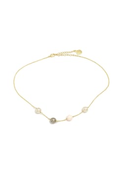 Pertegaz Pearl Chain Necklace Multi Color