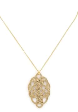 Ori Tao Golden oval pendant necklace Shinomoki