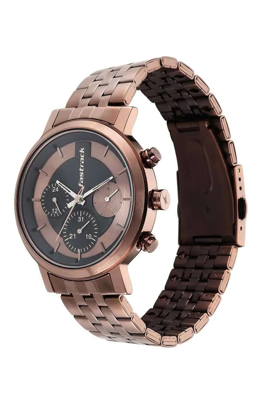 Titan Fastrack Tick Tock Brown Dial Watch for Guys