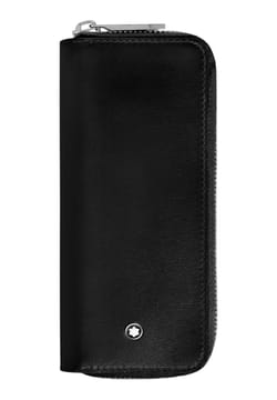 Montblanc 2 Pen Pouch with zip in Meisterstuck Leather