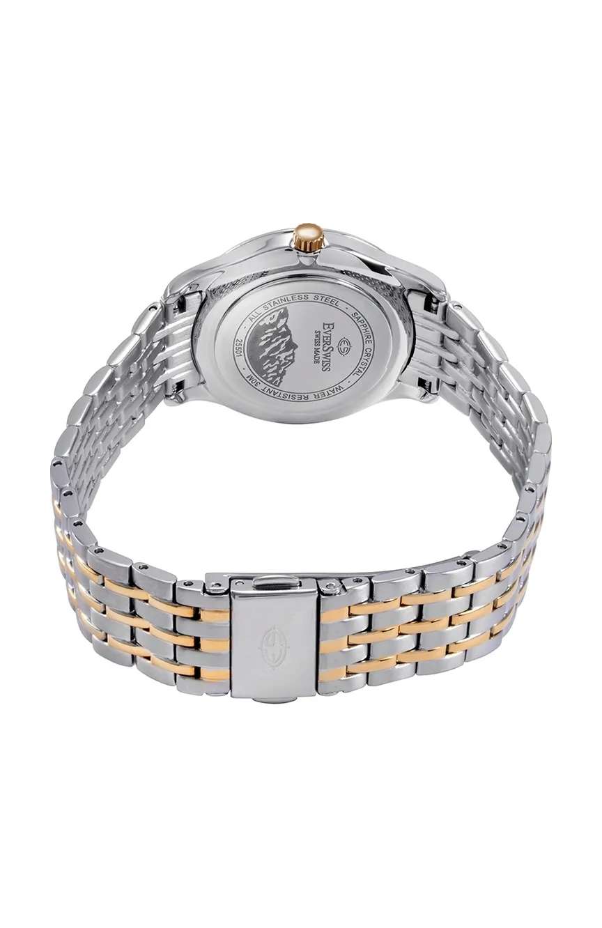 إيفرسويس Silver Yellow Gold Stainless Steel watch