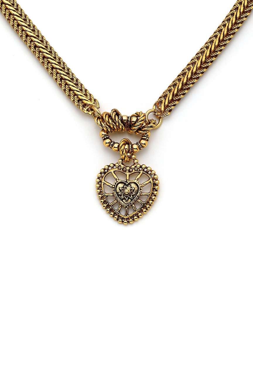 مون ريف Heart gold plated necklace