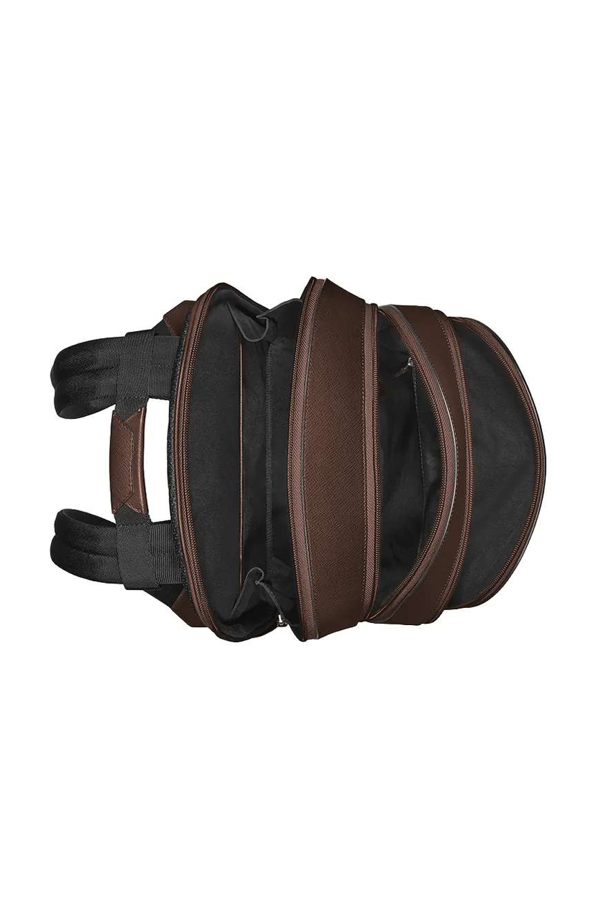 Montblanc Medium Backpack With 3 Compartments In Sartorial Leather