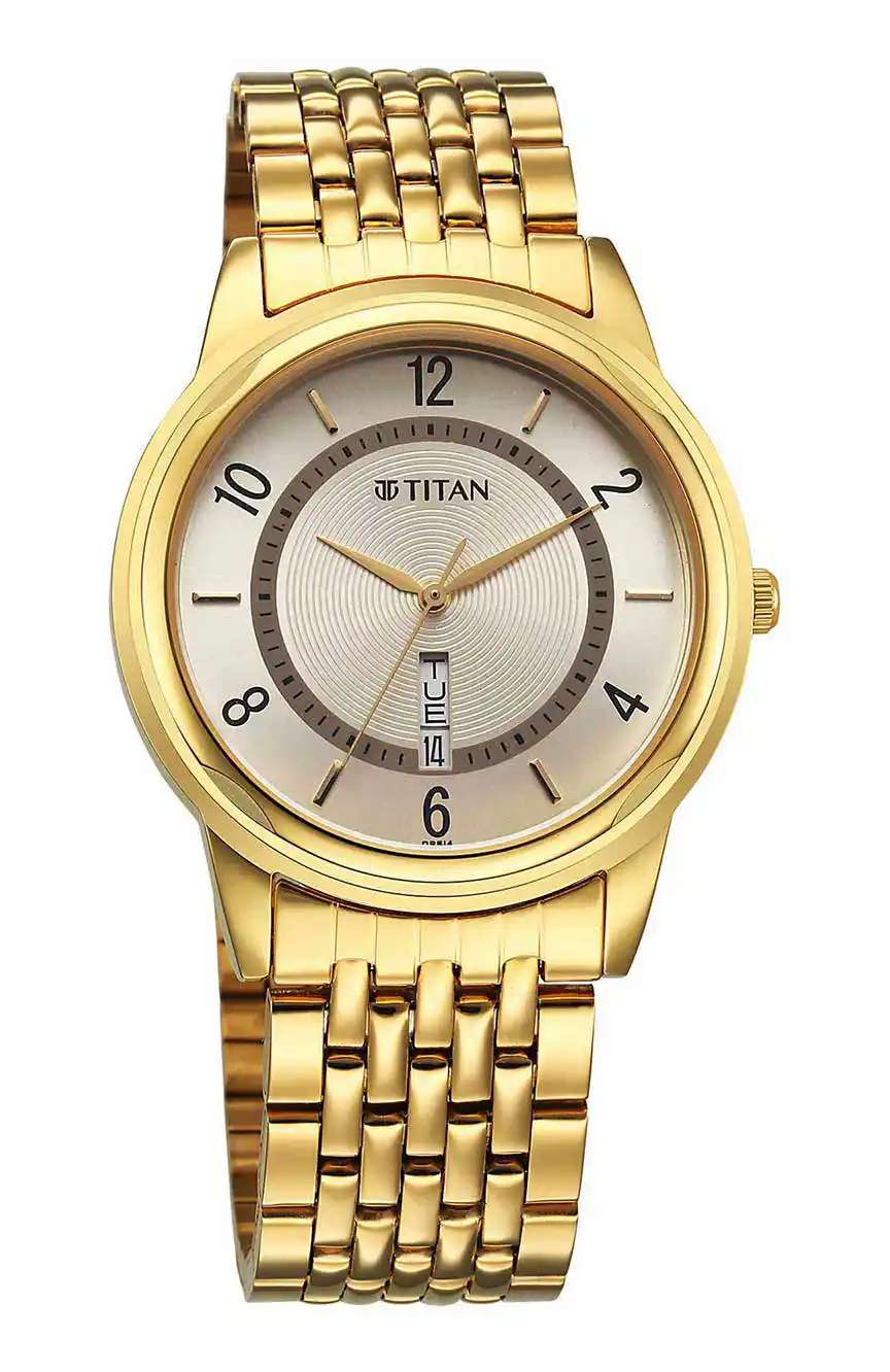Titan Champagne Dial Analog with Day and Date watch for Men