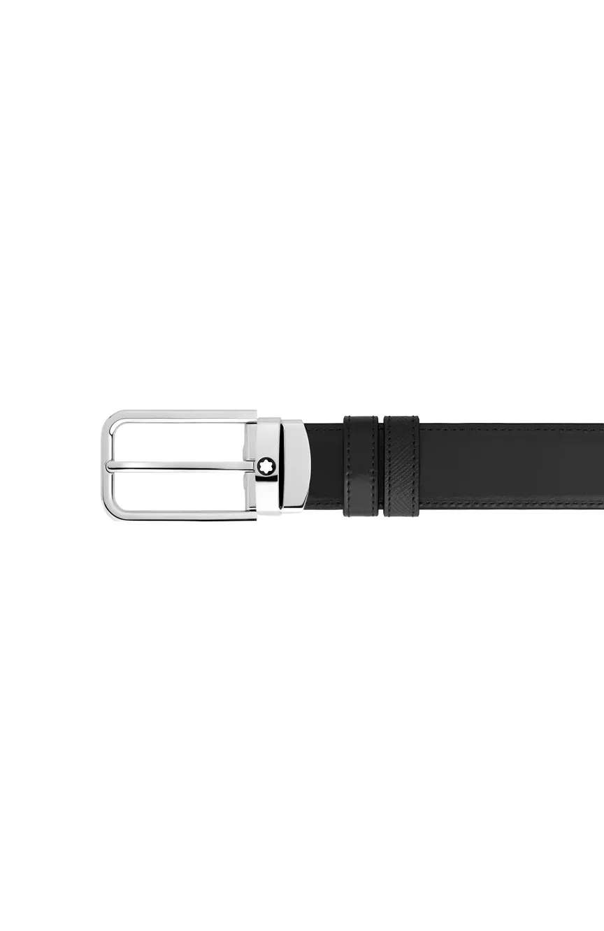 Montblanc 30 mm Reversible Belt in Sartorial Leather with Rectangular Buckle