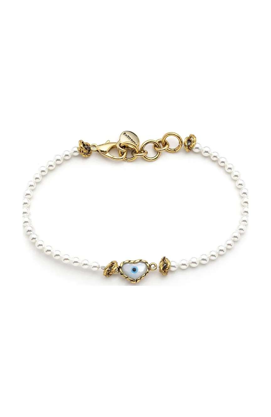 Mon Reve Veridian Hard Eye Charm Pearl Anklet