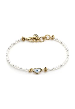 Mon Reve Veridian Hard Eye Charm Pearl Anklet