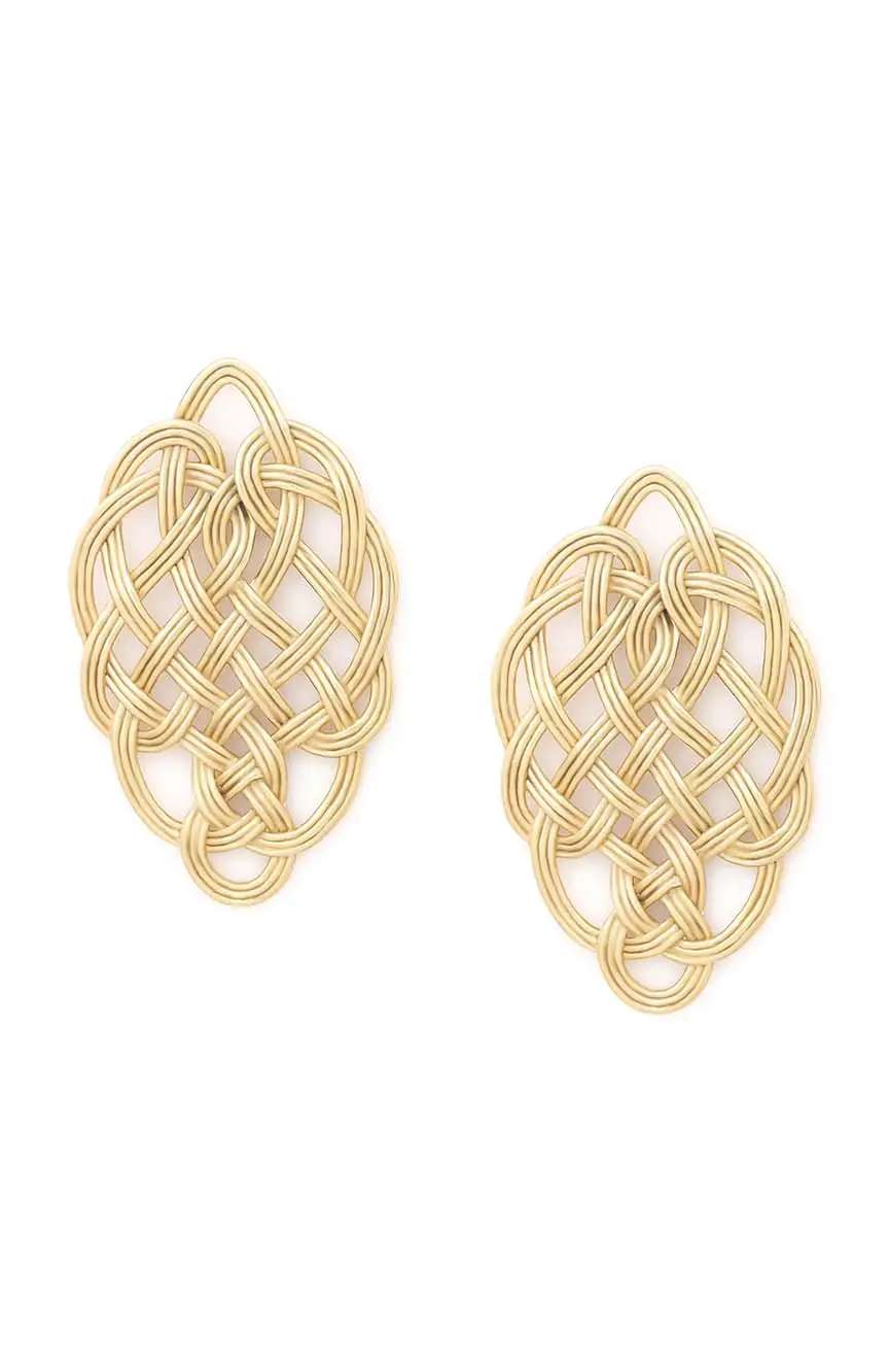 Ori Tao Shinomoki golden post earrings