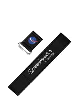 OMEGA 2 piece black Speedmaster Moonwatch VELCRO strap